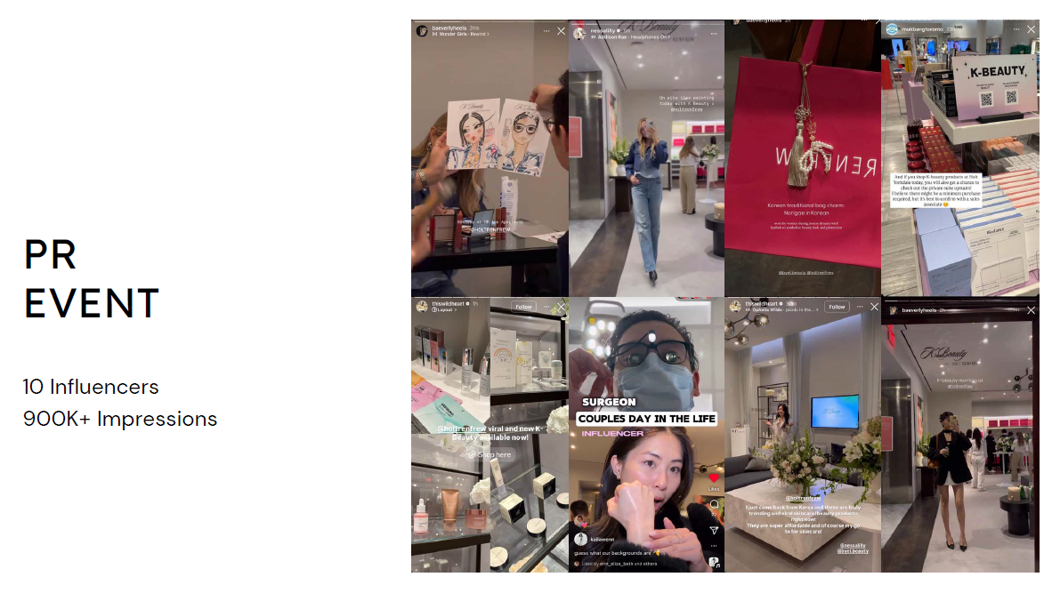 Influencer and post-event story coverage